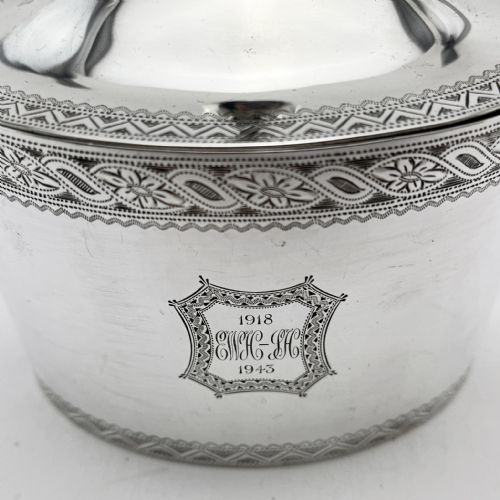 GEORGIAN STYLE STERLING SILVER TEA CADDY - ADDITIONAL PHOTO 2