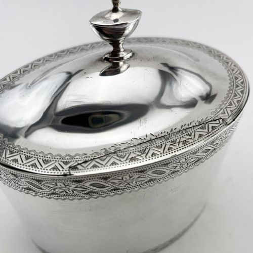GEORGIAN STYLE STERLING SILVER TEA CADDY - ADDITIONAL PHOTO 3