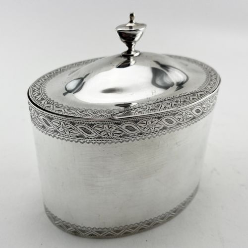 GEORGIAN STYLE STERLING SILVER TEA CADDY - ADDITIONAL PHOTO 4