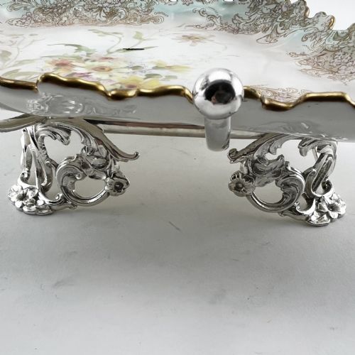 VICTORIAN SILVER PLATED AND CHINA STRAWBERRY DISH - ADDITIONAL PHOTO 3