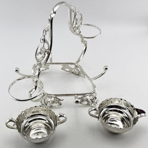 VICTORIAN SILVER PLATED AND CHINA STRAWBERRY DISH - ADDITIONAL PHOTO 7
