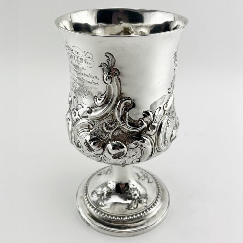 QUALITY GEORGE III STERLING SILVER GOBLET OR TROPHY - ADDITIONAL PHOTO 4