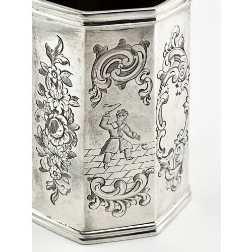 EARLY VICTORIAN OCTAGONAL STERLING SILVER CHRISTENING MUG - ADDITIONAL PHOTO 3