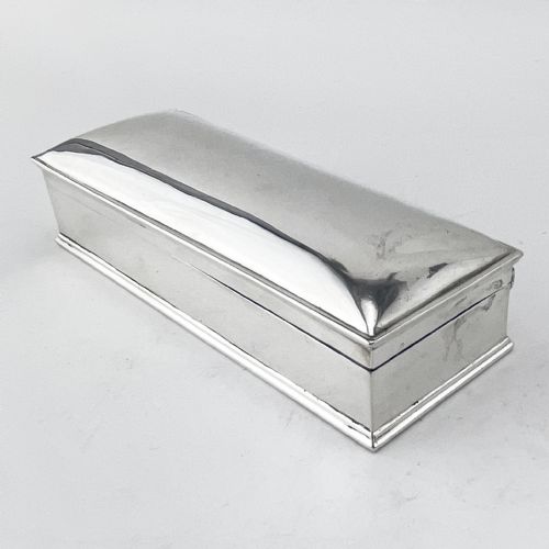 PLAIN EDWARDIAN STERLING SILVER JEWELLERY OR TRINKET BOX - ADDITIONAL PHOTO 1