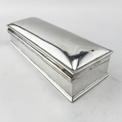 PLAIN EDWARDIAN STERLING SILVER JEWELLERY OR TRINKET BOX - ADDITIONAL PHOTO 2