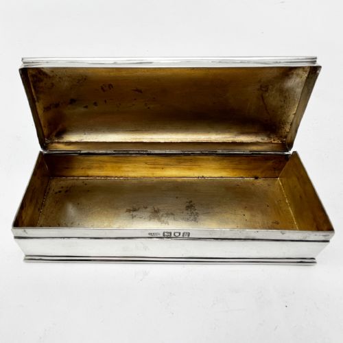 PLAIN EDWARDIAN STERLING SILVER JEWELLERY OR TRINKET BOX - ADDITIONAL PHOTO 3