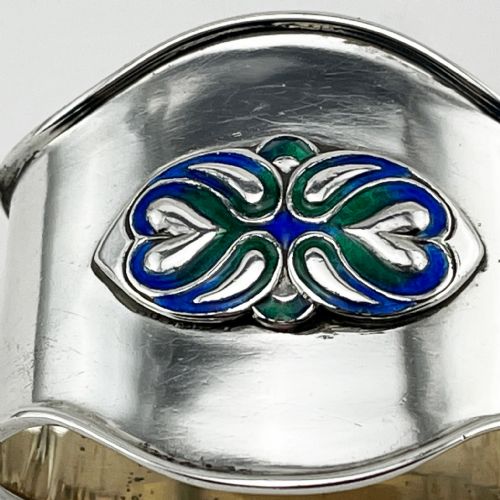 LIBERTY CO STERLING SILVER AND ENAMEL NAPKIN RING - ADDITIONAL PHOTO 3