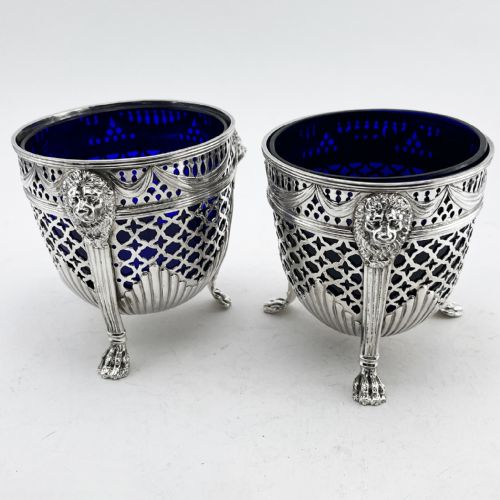 pair of georgian sterling silver sugar baskets - CATEGORY: ANTIQUE SILVER - DATED 1800