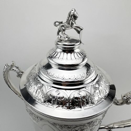 VERY LARGE VICTORIAN SILVER PLATED LIDDED TROPHY CUP - ADDITIONAL PHOTO 1
