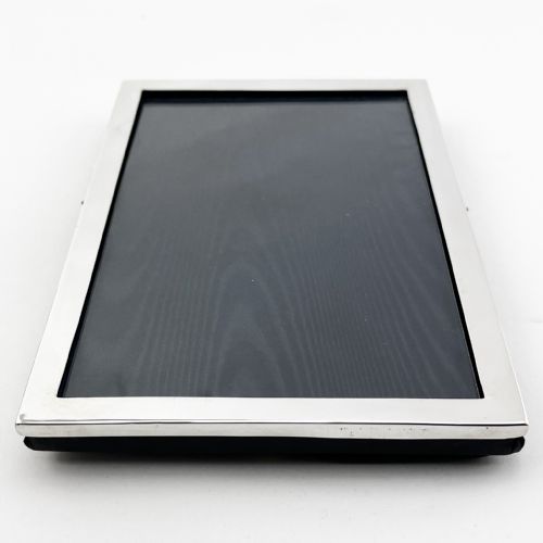 PLAIN RECTANGULAR ANTIQUE STERLING SILVER PHOTO FRAME - ADDITIONAL PHOTO 1