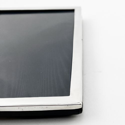 PLAIN RECTANGULAR ANTIQUE STERLING SILVER PHOTO FRAME - ADDITIONAL PHOTO 2