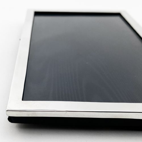 PLAIN RECTANGULAR ANTIQUE STERLING SILVER PHOTO FRAME - ADDITIONAL PHOTO 3
