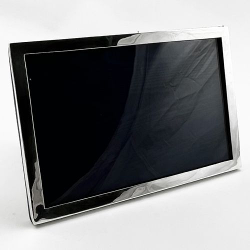 PLAIN RECTANGULAR ANTIQUE STERLING SILVER PHOTO FRAME - ADDITIONAL PHOTO 6