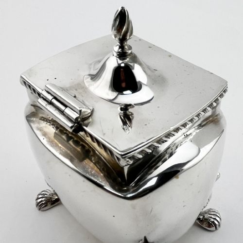 LATE VICTORIAN STERLING SILVER TEA CADDY - ADDITIONAL PHOTO 2