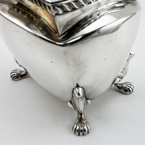 LATE VICTORIAN STERLING SILVER TEA CADDY - ADDITIONAL PHOTO 3