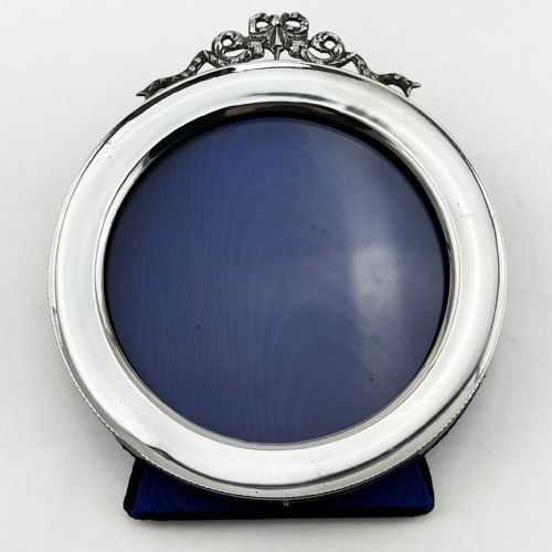 ROUND CHESTER STERLING SILVER EDWARDIAN PHOTO FRAME - ADDITIONAL PHOTO 1