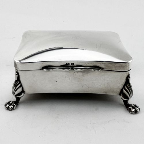 ANTIQUE STERLING SILVER RECTANGULAR JEWELLERY OR TRINKET BOX - ADDITIONAL PHOTO 1