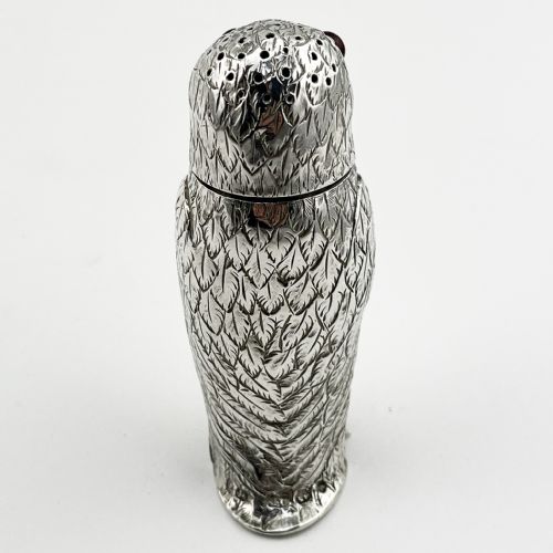 VICTORIAN STERLING SILVER OWL PEPPER POT - ADDITIONAL PHOTO 2