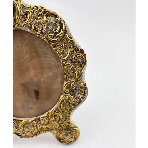 GILT VICTORIAN STERLING SILVER PHOTO FRAME - ADDITIONAL PHOTO 2