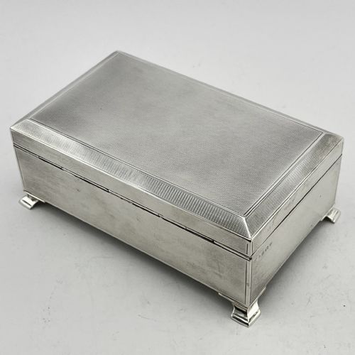 ENGINE TURNED STERLING SILVER TRINKET OR CIGARETTE BOX - ADDITIONAL PHOTO 5
