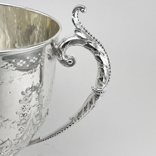DECORATIVE VICTORIAN SILVER PLATED TROPHY CUP - ADDITIONAL PHOTO 1