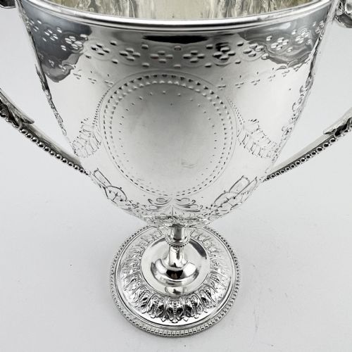 DECORATIVE VICTORIAN SILVER PLATED TROPHY CUP - ADDITIONAL PHOTO 3