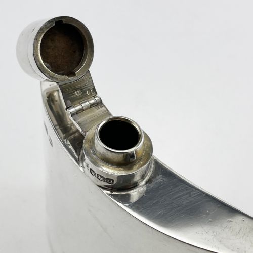 SMART PLAIN WALKER HALL STERLING SILVER HIP FLASK - ADDITIONAL PHOTO 5