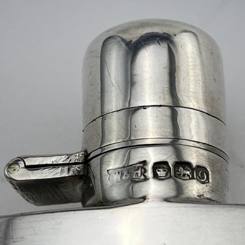 SMART PLAIN WALKER HALL STERLING SILVER HIP FLASK - ADDITIONAL PHOTO 7