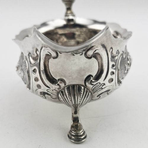 CHARMING GEORGE II EMBOSSED STERLING SILVER SAUCE BOAT - ADDITIONAL PHOTO 2