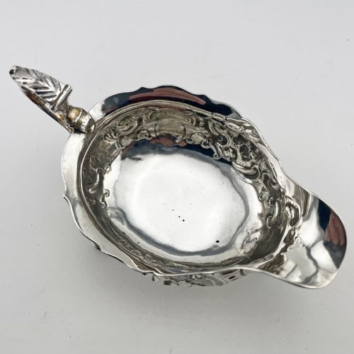 CHARMING GEORGE II EMBOSSED STERLING SILVER SAUCE BOAT - ADDITIONAL PHOTO 3