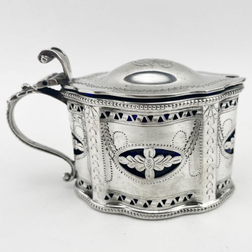 VICTORIAN STERLING SILVER OVAL MUSTARD POT - ADDITIONAL PHOTO 3