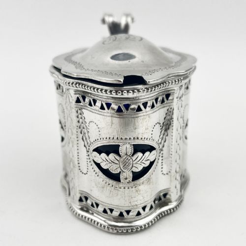 VICTORIAN STERLING SILVER OVAL MUSTARD POT - ADDITIONAL PHOTO 4