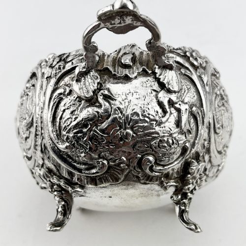 VICTORIAN STERLING SILVER SUGAR BOWL WITH SIFTER SPOON - ADDITIONAL PHOTO 5