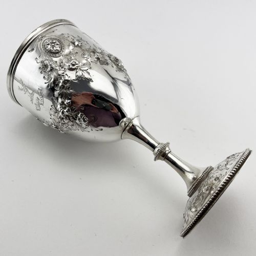 IMPRESSIVE VICTORIAN STERLING SILVER GOBLET - ADDITIONAL PHOTO 7
