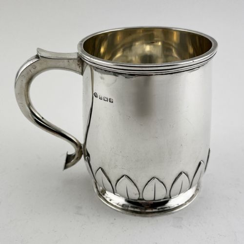 STERLING SILVER PINT MUG WITH PLAIN BODY