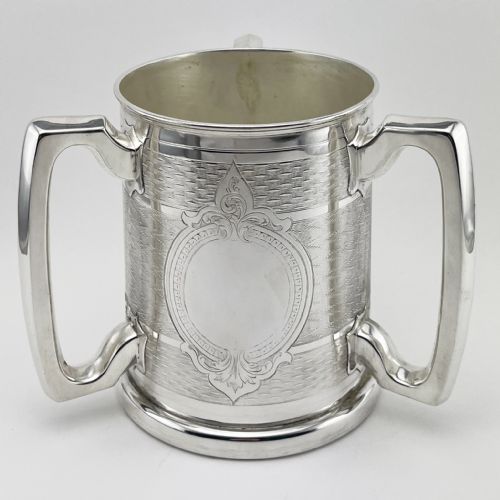 HANDSOME VICTORIAN SILVER PLATED LOVING CUP