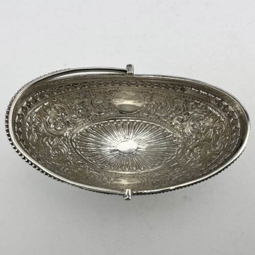 PRETTY VICTORIAN STERLING SILVER SUGAR BASKET - ADDITIONAL PHOTO 2