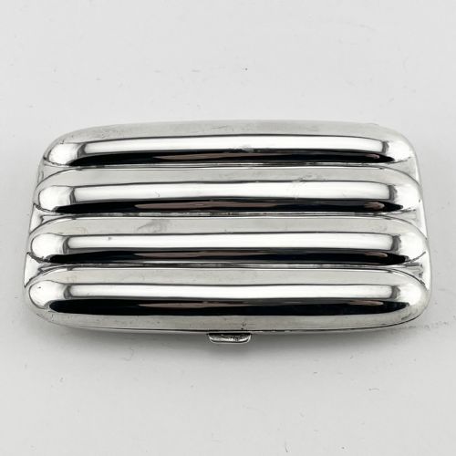 SMART PLAIN STERLING SILVER TORPEDO SHAPED POCKET CIGAR CASE - ADDITIONAL PHOTO 1