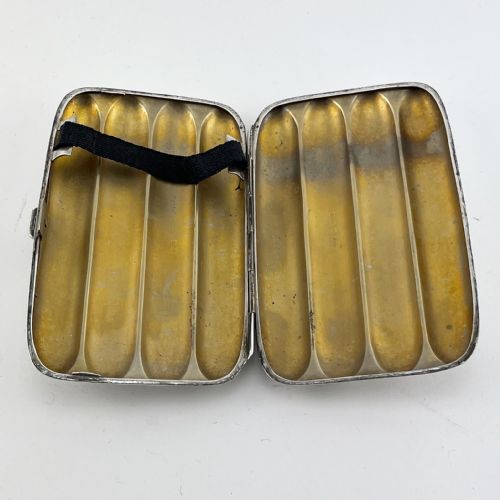 SMART PLAIN STERLING SILVER TORPEDO SHAPED POCKET CIGAR CASE - ADDITIONAL PHOTO 3