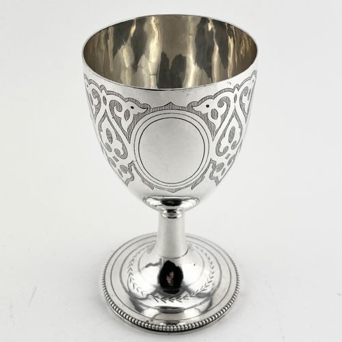 ENGRAVED VICTORIAN STERLING SILVER GOBLET