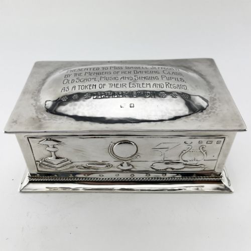 ARTS CRAFTS STYLE EDWARDIAN STERLING SILVER BOX - ADDITIONAL PHOTO 1