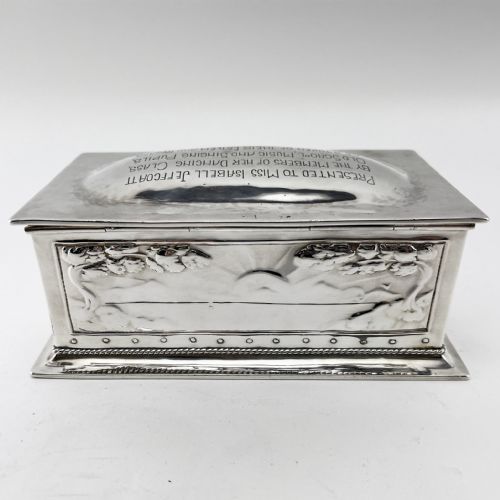 ARTS CRAFTS STYLE EDWARDIAN STERLING SILVER BOX - ADDITIONAL PHOTO 2