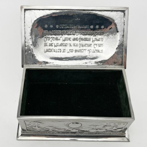 ARTS CRAFTS STYLE EDWARDIAN STERLING SILVER BOX - ADDITIONAL PHOTO 3