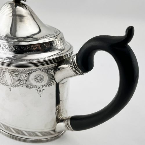 GEORGE III PETER AND ANNE BATEMAN STERLING SILVER TEAPOT - ADDITIONAL PHOTO 1