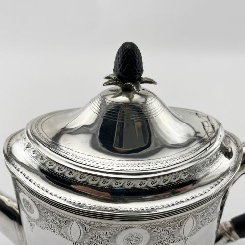 GEORGE III PETER AND ANNE BATEMAN STERLING SILVER TEAPOT - ADDITIONAL PHOTO 2