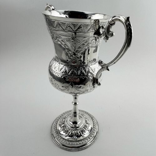 DECORATIVE VICTORIAN SILVER PLATED TROPHY CUP - ADDITIONAL PHOTO 1
