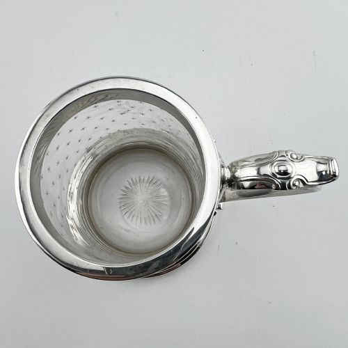 VICTORIAN GLASS AND SILVER PLATED MUG - ADDITIONAL PHOTO 2