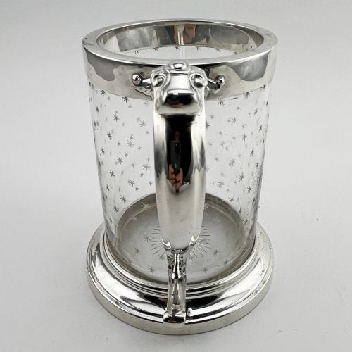 VICTORIAN GLASS AND SILVER PLATED MUG - ADDITIONAL PHOTO 4