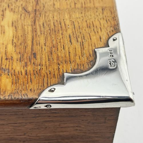 MAPPIN WEBB STERLING SILVER AND OAK CIGAR OR TRINKET BOX - ADDITIONAL PHOTO 2