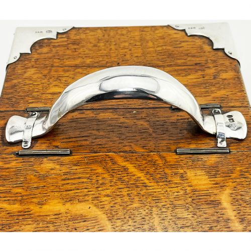 MAPPIN WEBB STERLING SILVER AND OAK CIGAR OR TRINKET BOX - ADDITIONAL PHOTO 3